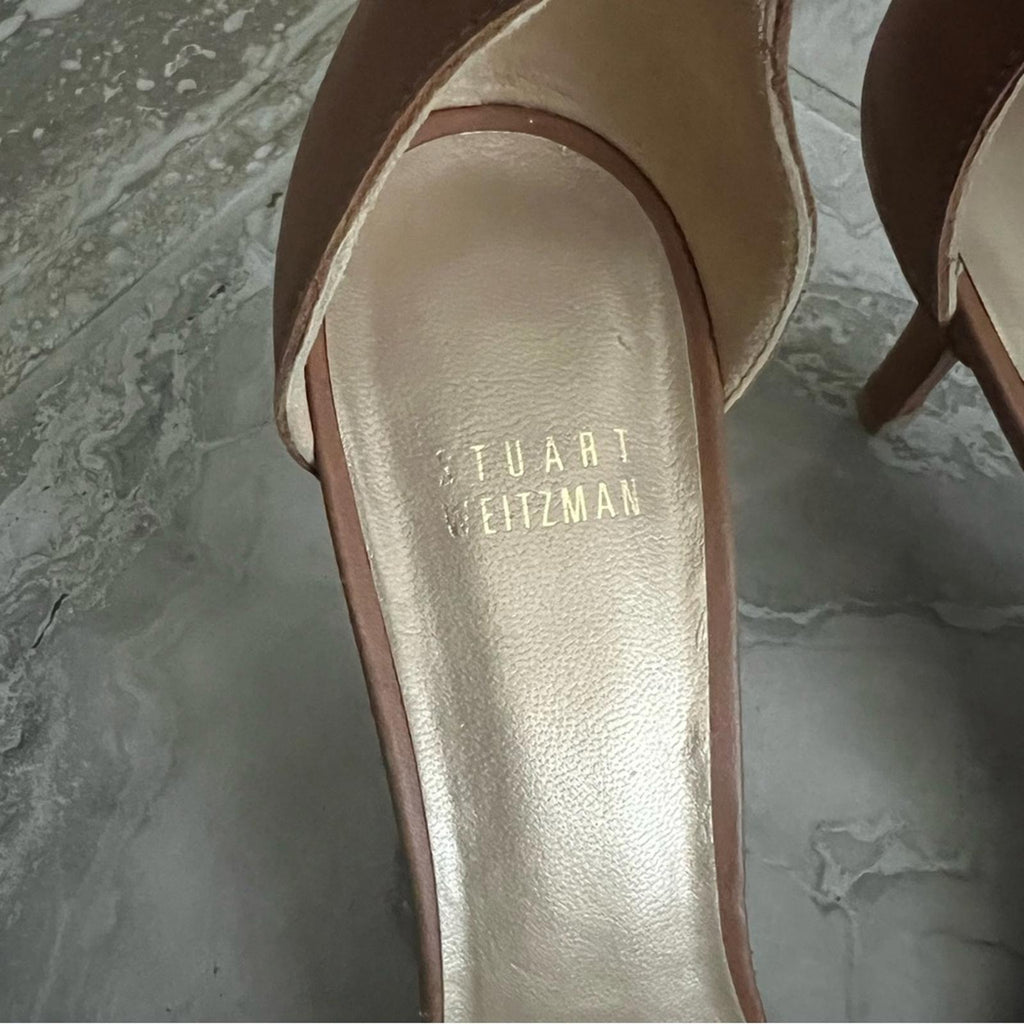 NEW Stuart Weitzman Nunakedstraight Strap Sandals 3” Heel, Size 8.5, Retail $475