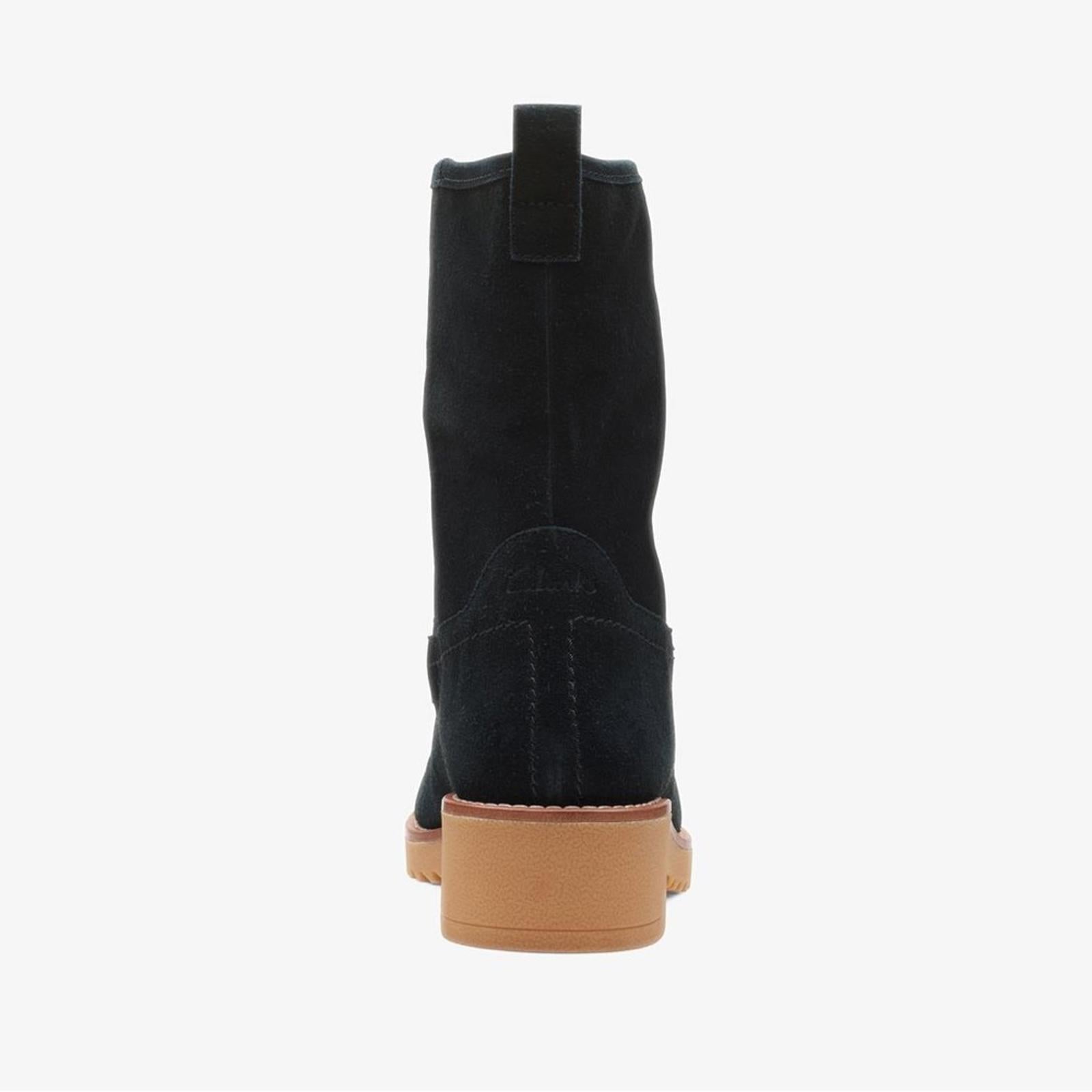 NEW Clarks Eden Mid Hi Black Suede Boots, Size UK 7, US 9.5 Retail £130