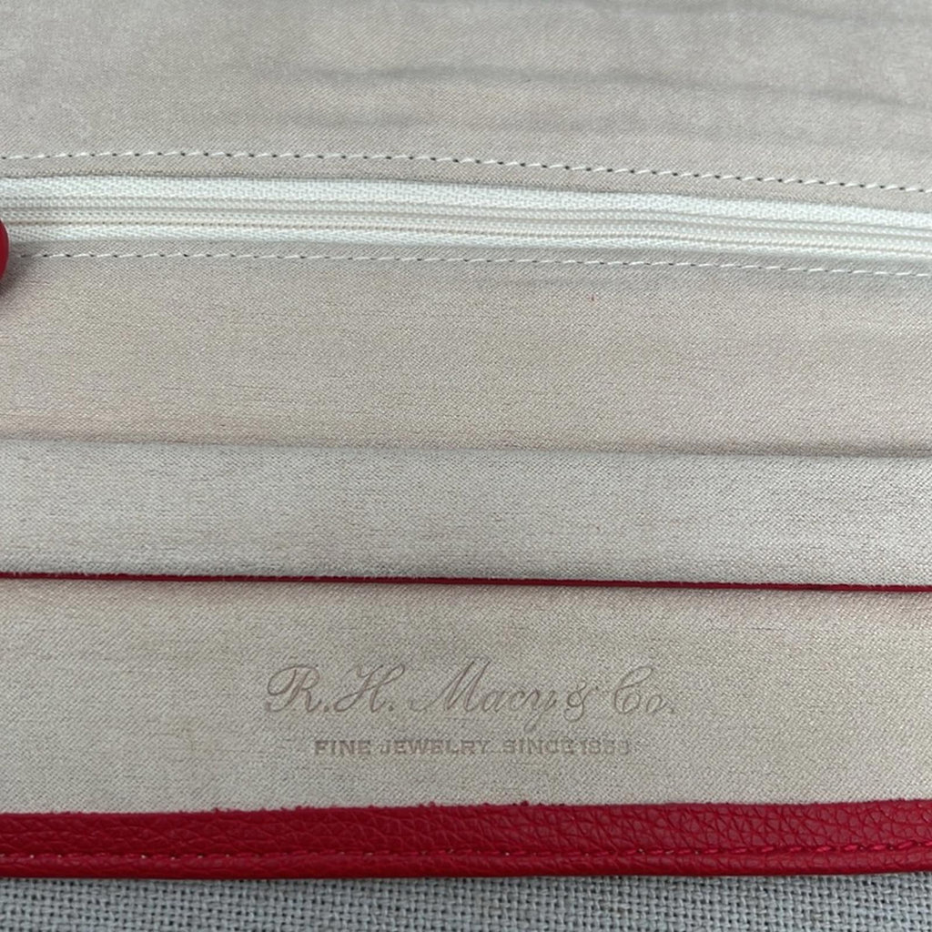 R.H. Macy & Co. Pebble Leather Travel Jewelry Wallet, Red New w/Tag