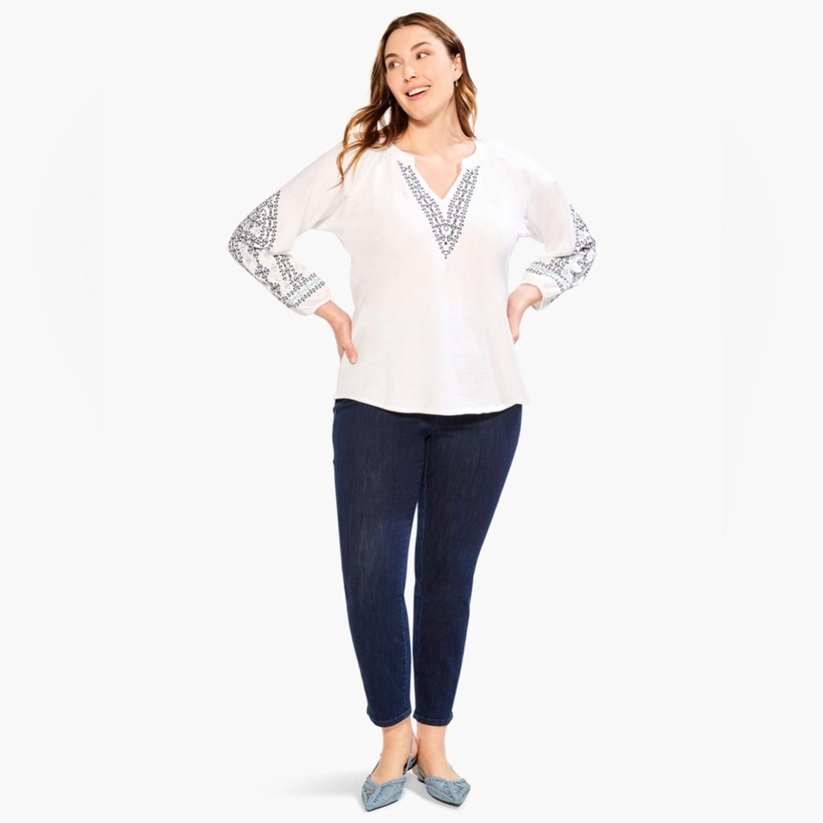 NIC+ZOE Plus Cotton Embroidered Solstice Tunic Top, Size 3X New w/Tag