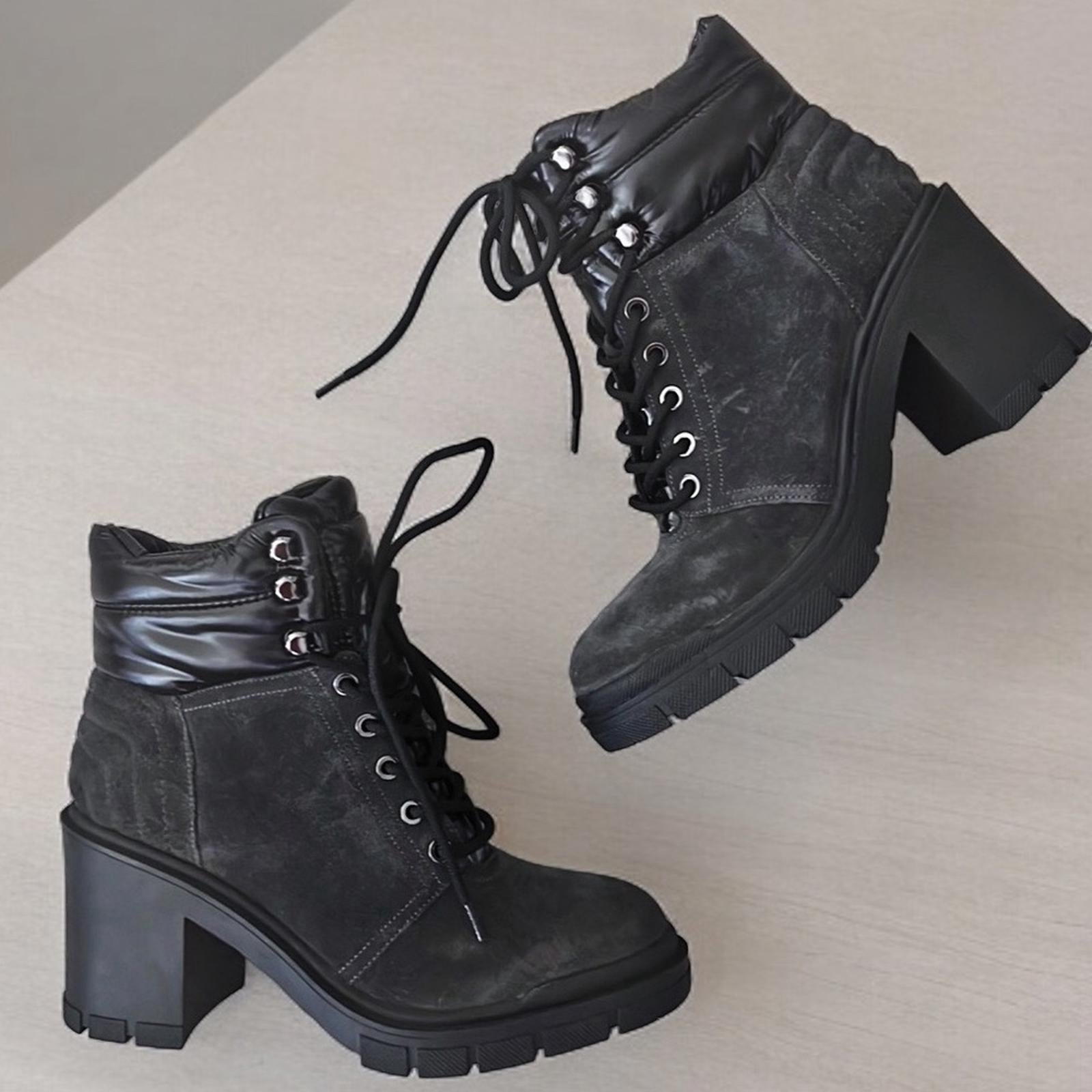 Marc Fisher LTD Velima Mixed Media Bootie in Dark Grey, Size 7.5 NEW