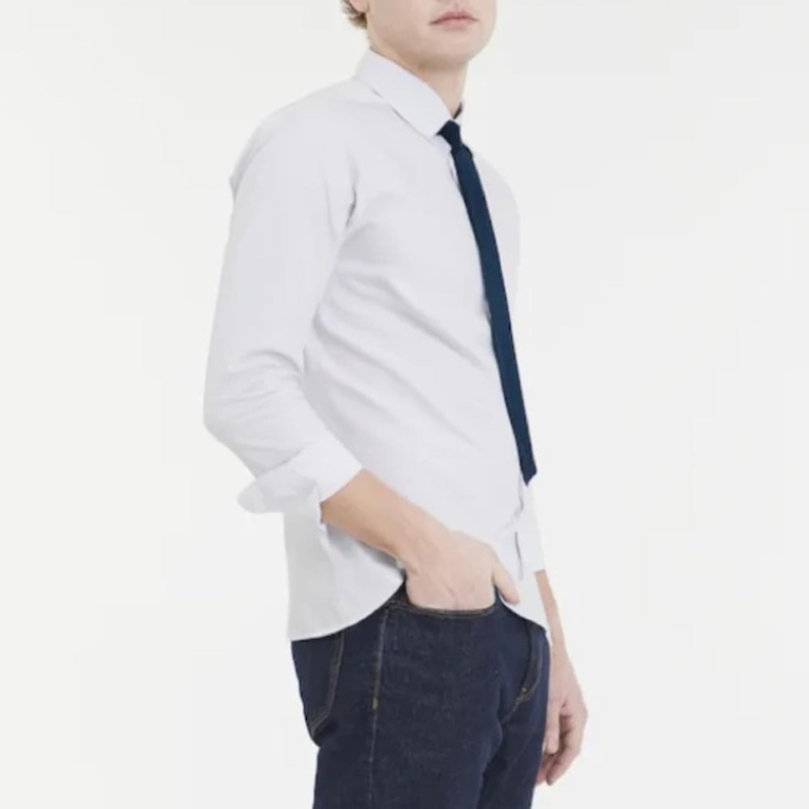 Lauren Ralph Lauren Stretch Slim Fit Dress Shirts in White, 18-18.5 (34/35) 2XL