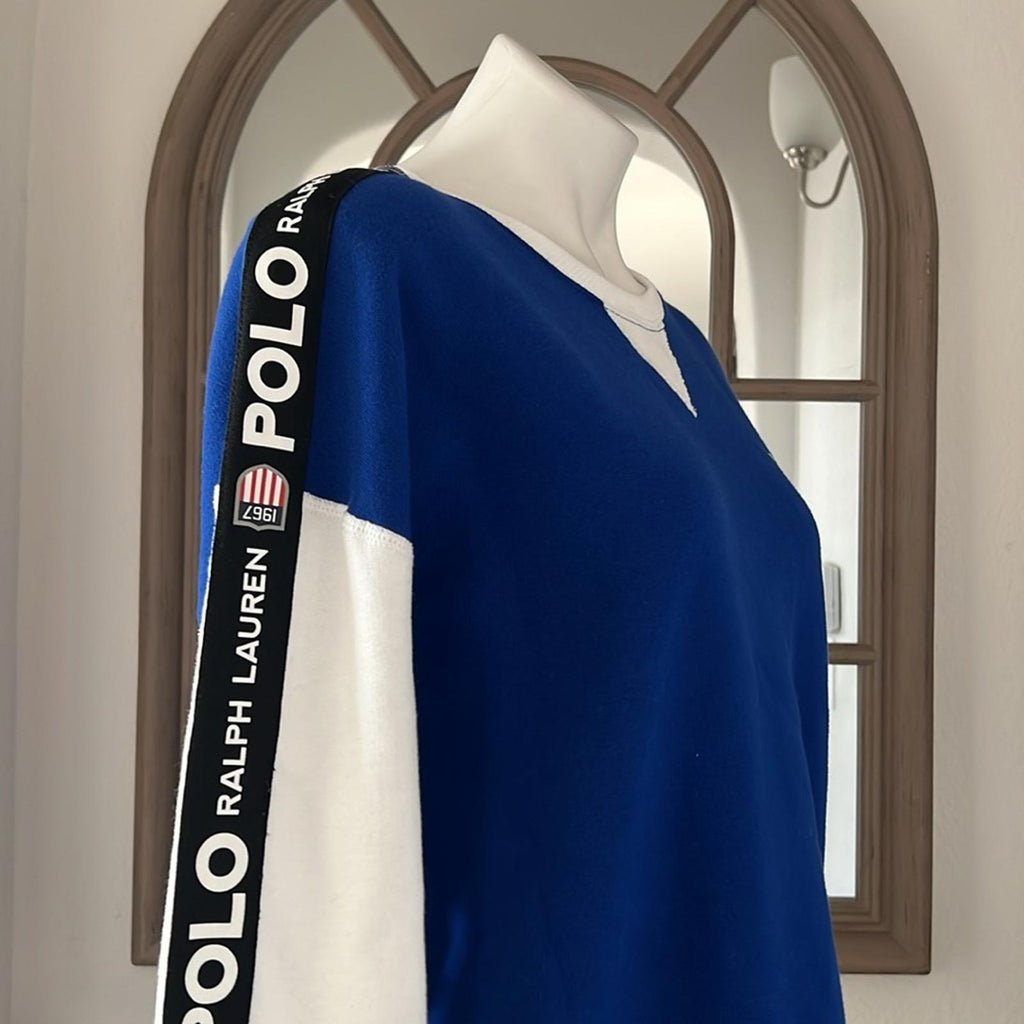 RARE* Polo Ralph Lauren Long Sleeve Rétro Dress in Blue, Size M New w/Tag $348