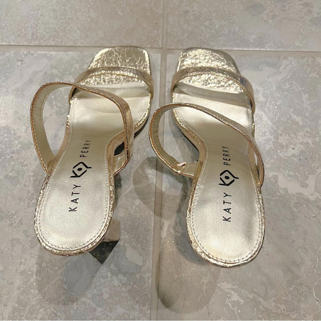 Katy Perry The Hollow Heel Sandal in Gold, Size 7M/37 New in Box Retail $109