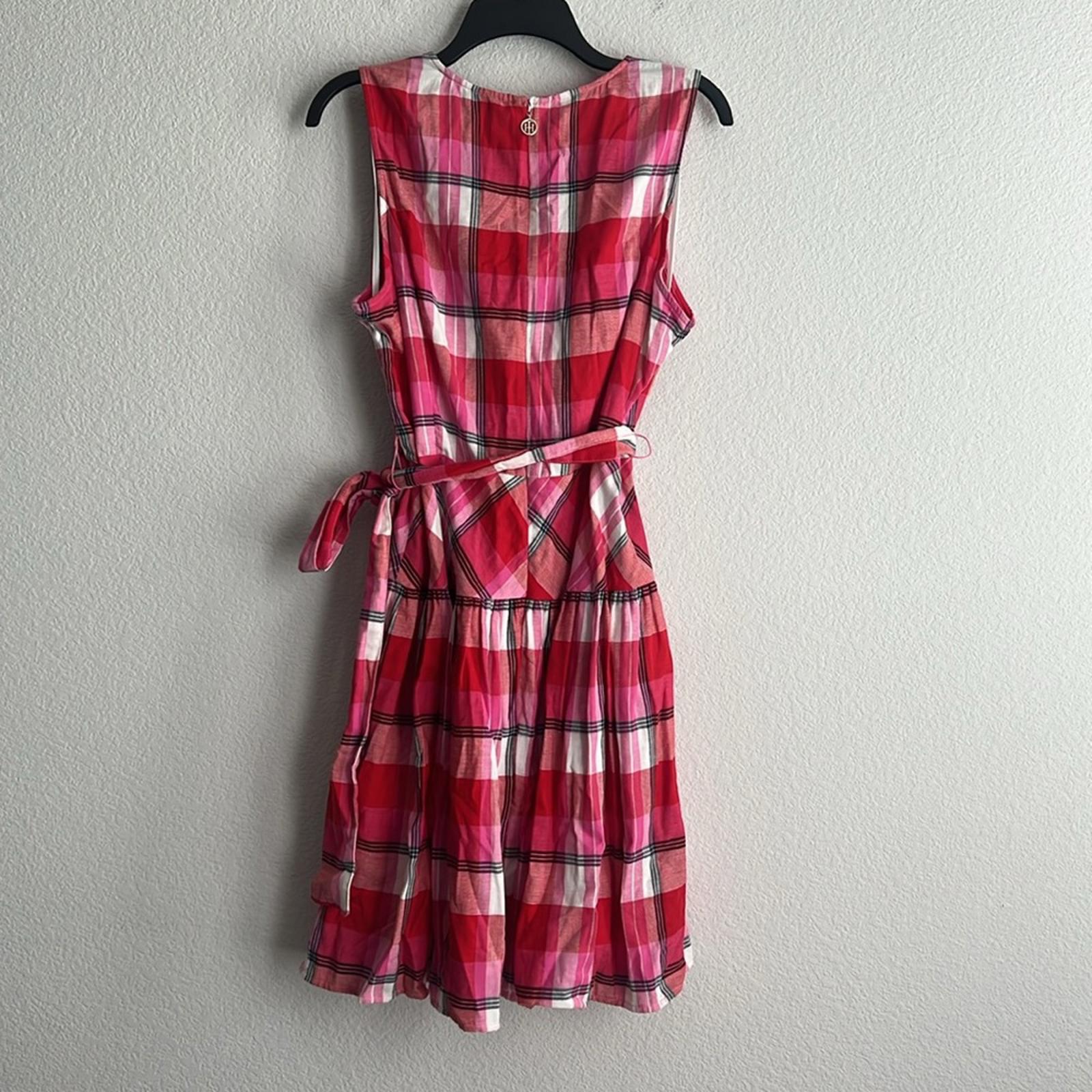 Tommy Hilfiger Majorca Casual Sleeveless Plaid Dress w/Tie, NWT, Size 16