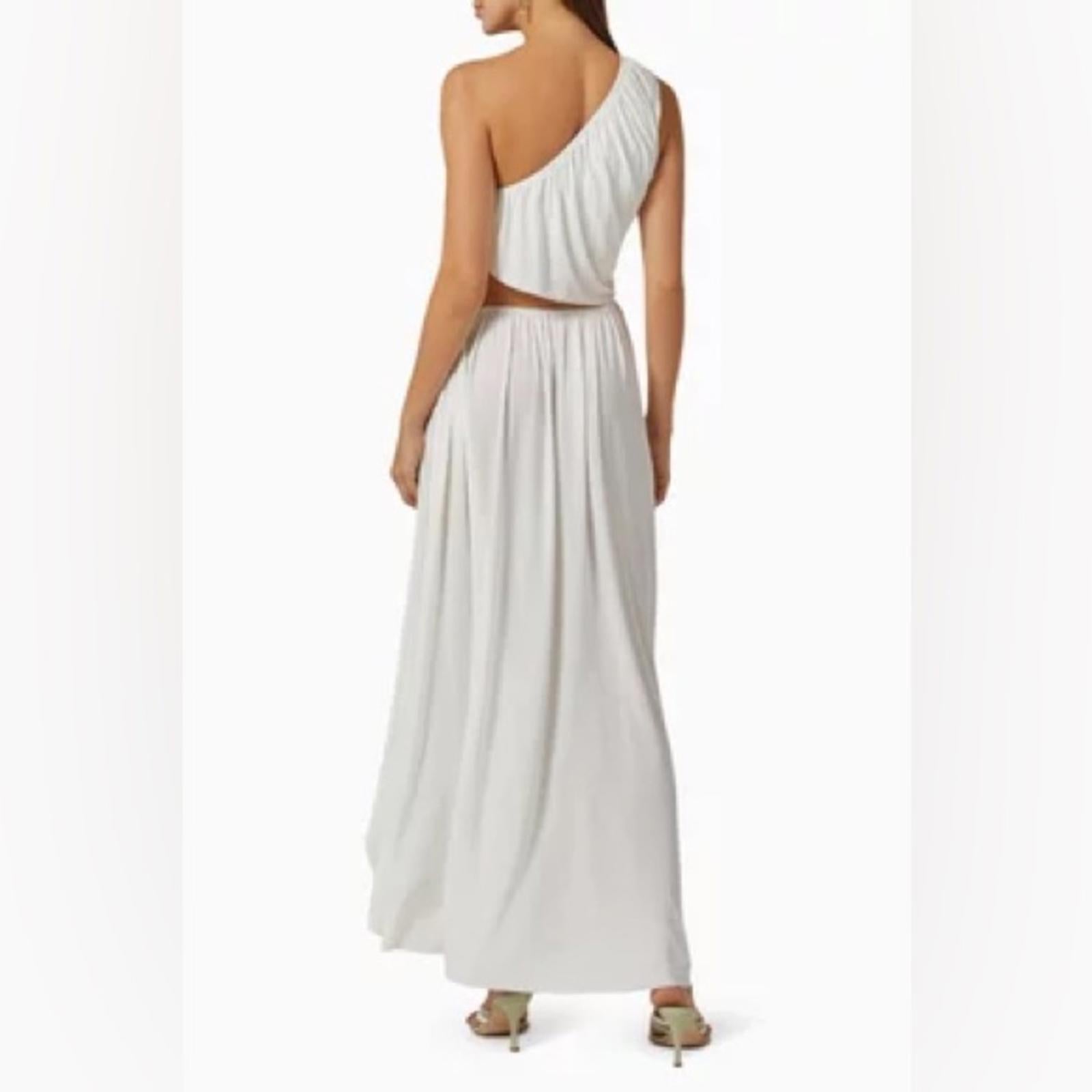 MISA Neutral Calliope One-Shoulder Maxi Dress in White, NWT, Size XS