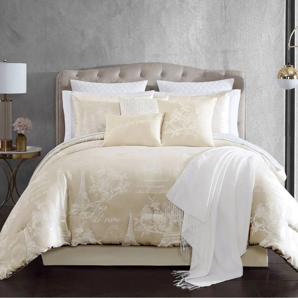 Hallmart Collectibles 13-Pc Paris Celeste Reversible Comforter Set New-Open Box