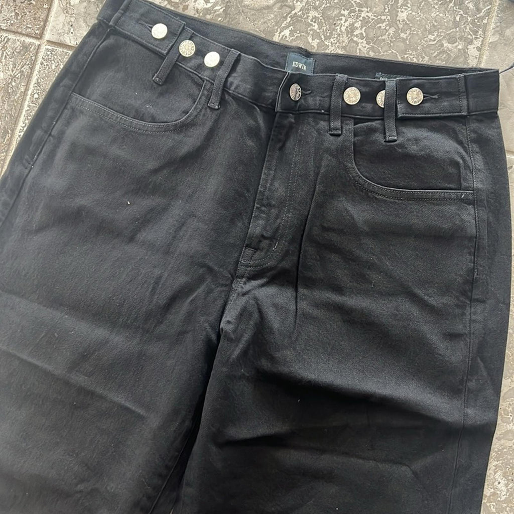 Anthropologie’s Edwin Maiia Cropped Wide Leg Jeans, Black Size S New w/Tag $228