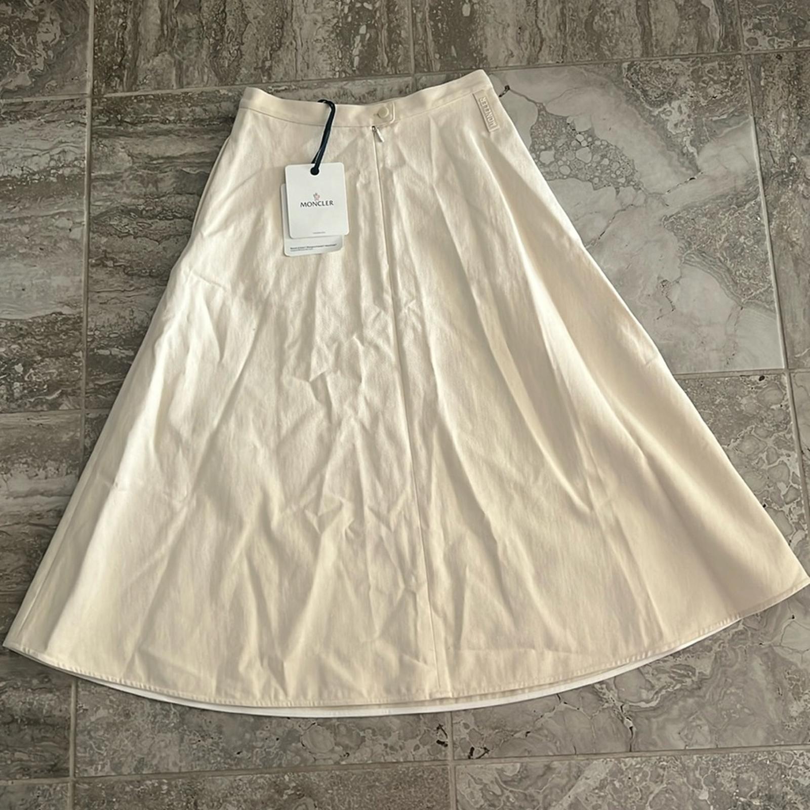 Moncler Cotton A-Line Midi Skirt with Pockets, Size 42 New w/Tag Retail $505