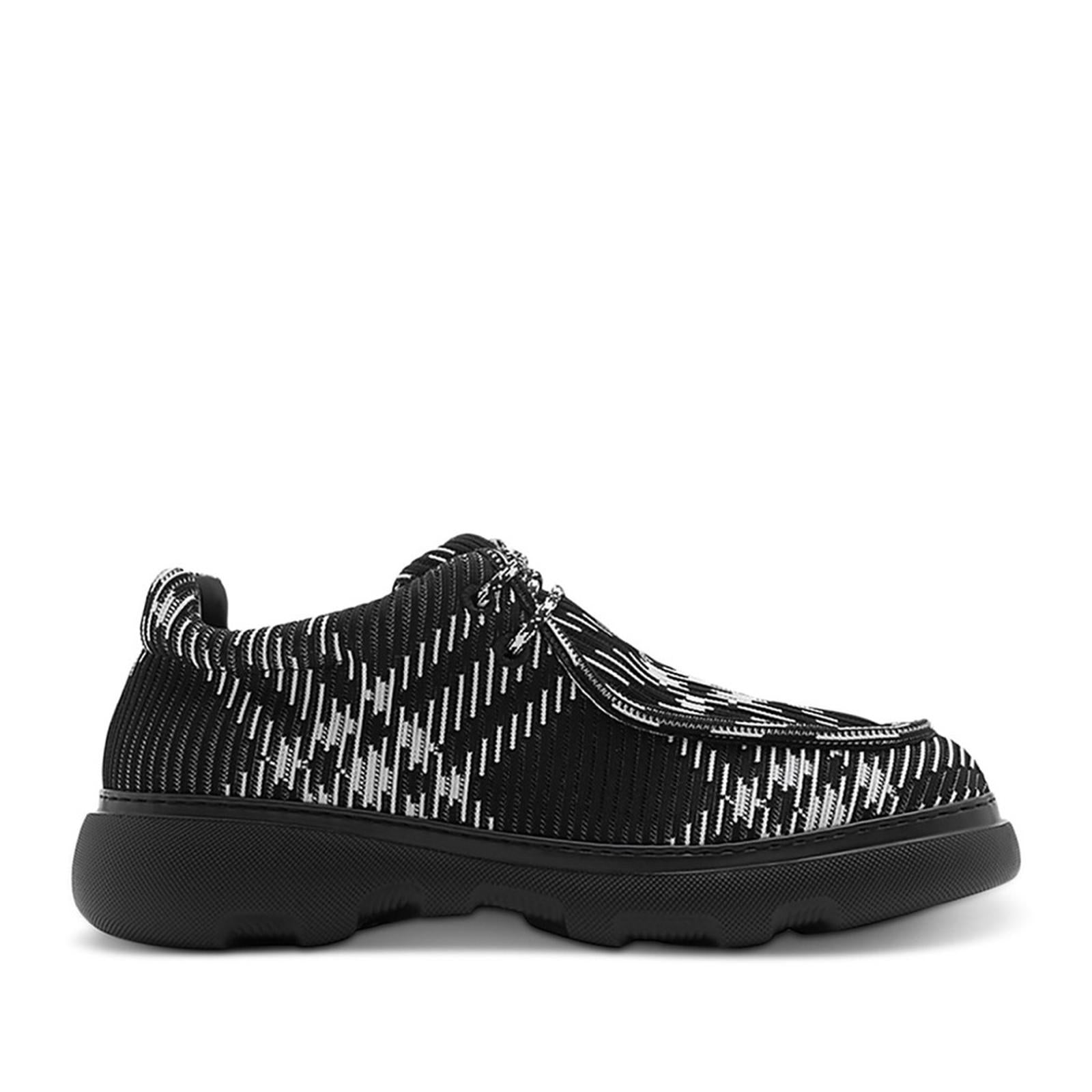 Burberry Creeper Check Woven Lace Up Boots Black Made in Italy, NWT, EU Size 44