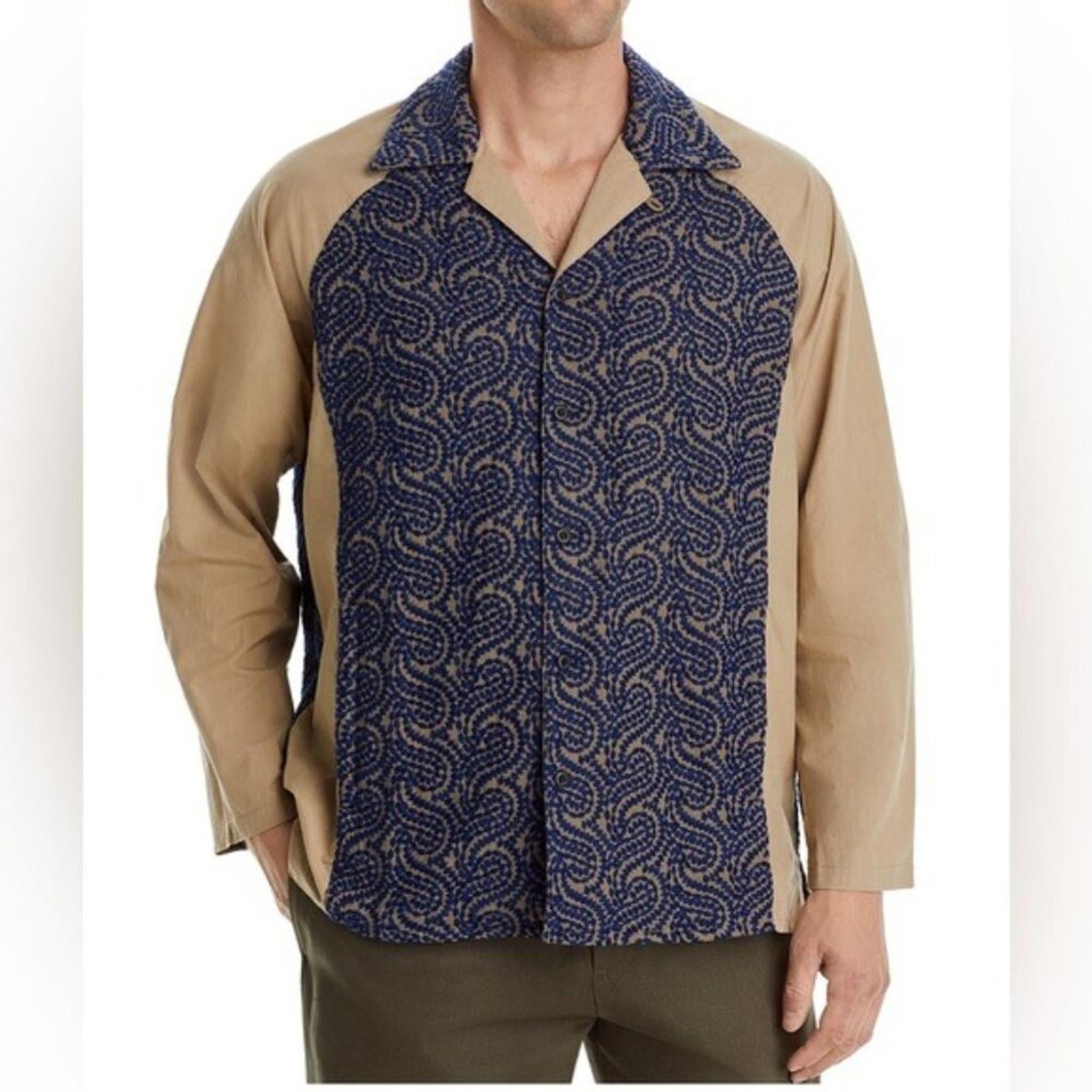 Nicholas Daley Embroidered Raglan Sleeve Button-up Shirt, Size M NEW w/Tag $560