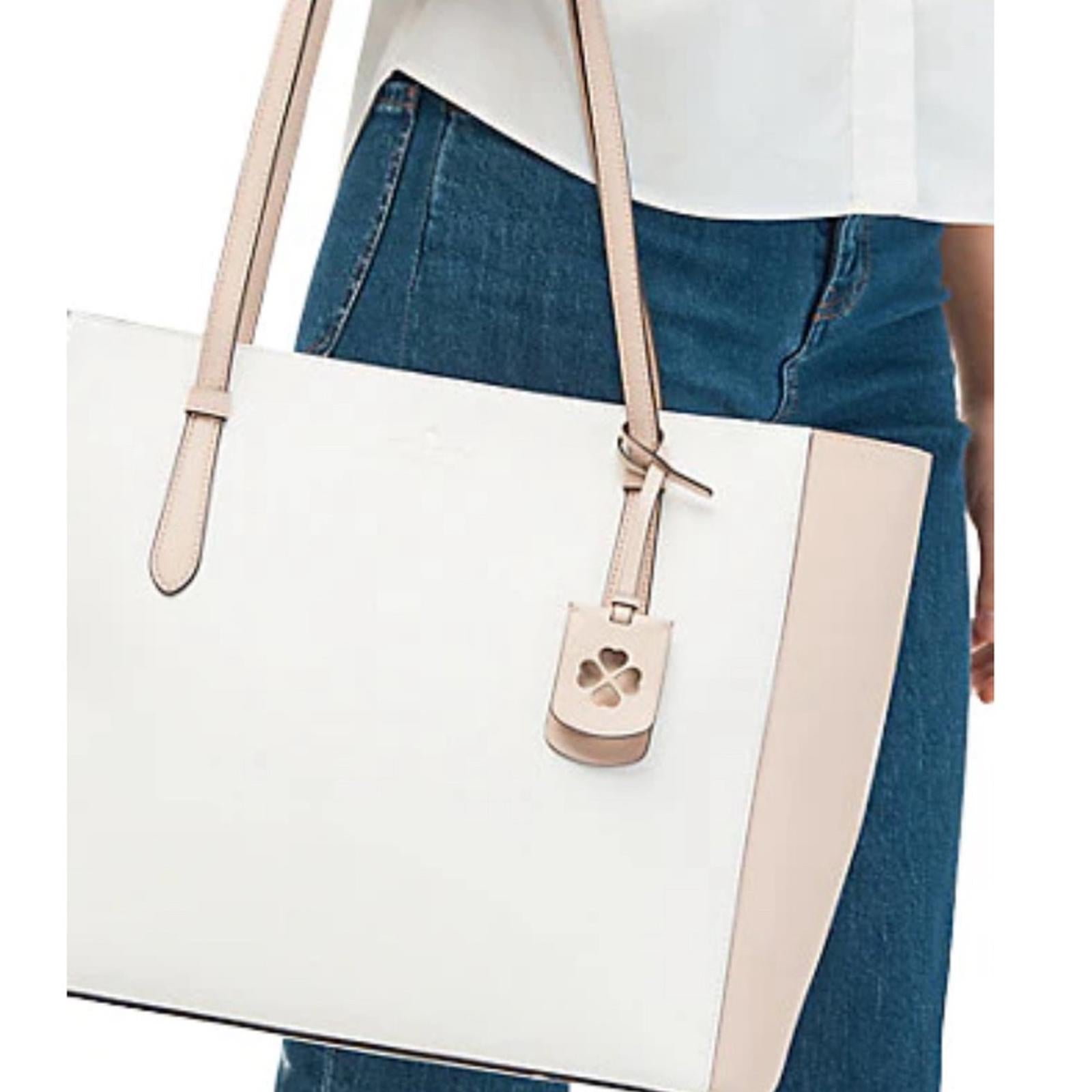 Kate Spade New York Schuyler Medium Tote in White/Beige EXCELLENT! Retail $329