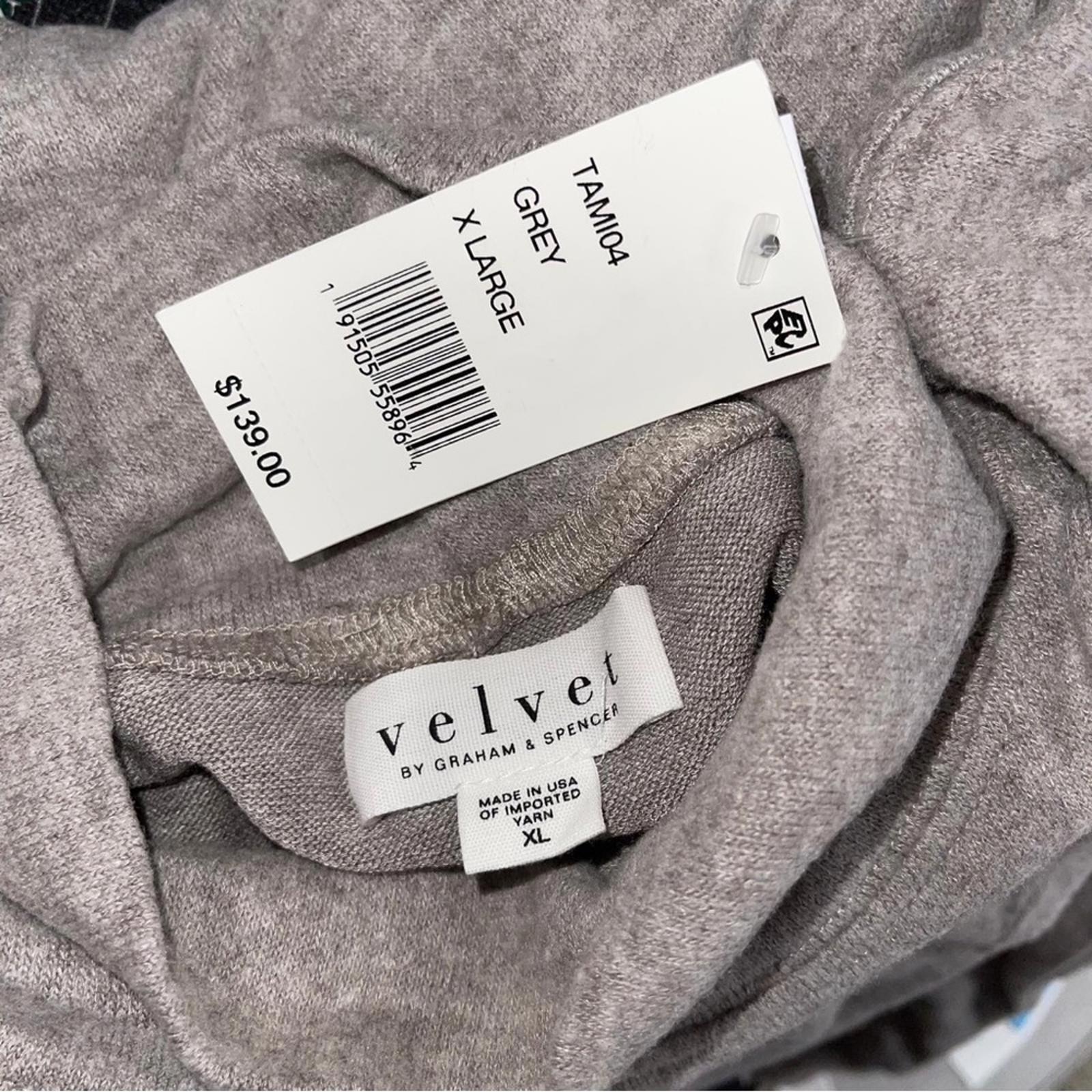Velvet by Graham & Spencer Tami Mock Neck Sweatshirt Grey Size XL New w/Tag $139