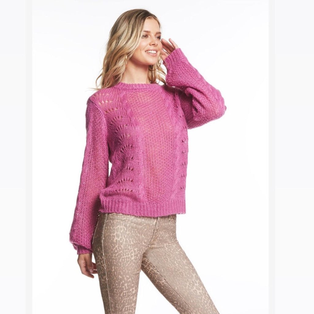 Jessica Simpson Rosebud Pointelle Crewneck Pullover Sweater Size XL New w/Tag