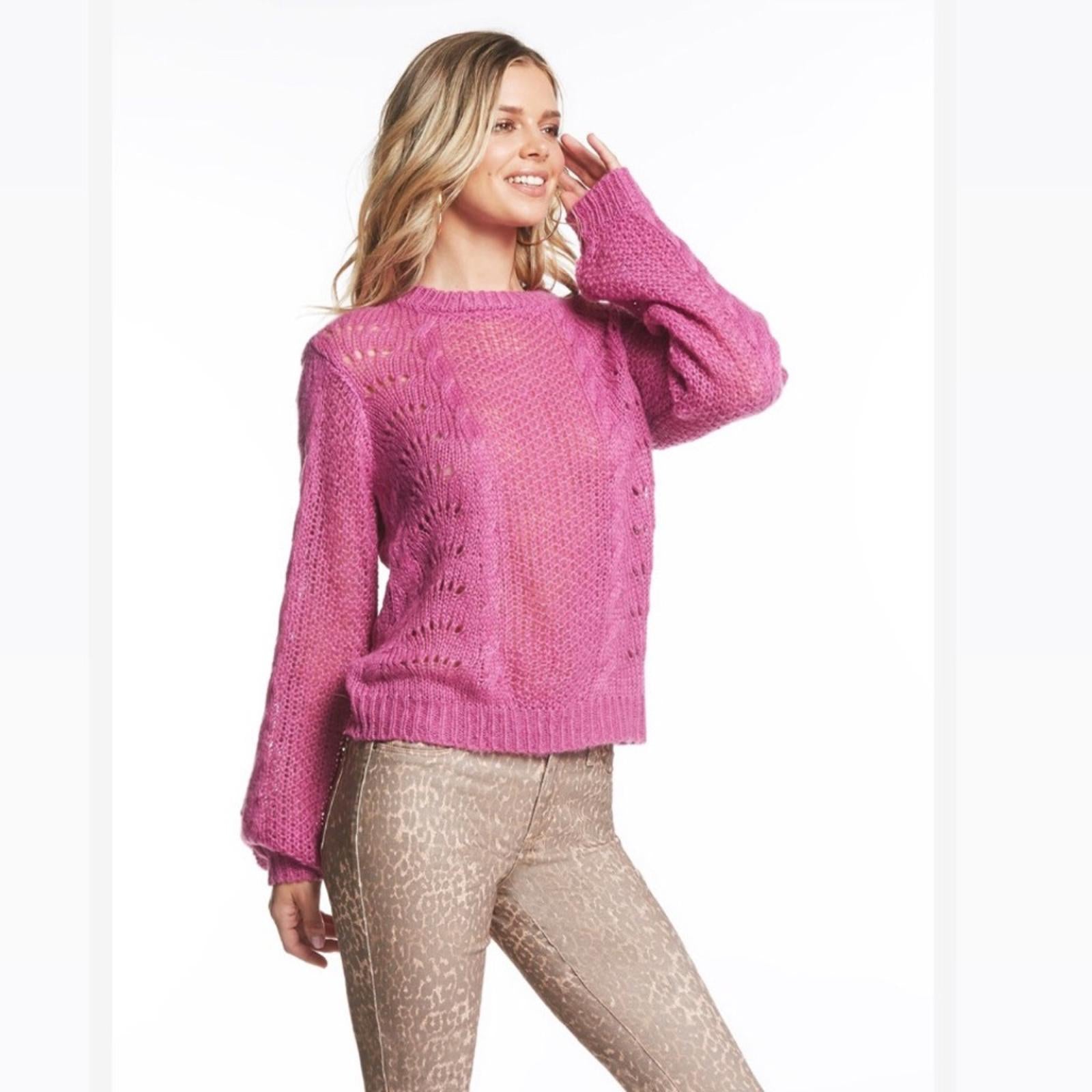 Jessica Simpson Rosebud Pointelle Crewneck Pullover Sweater Size XL New w/Tag