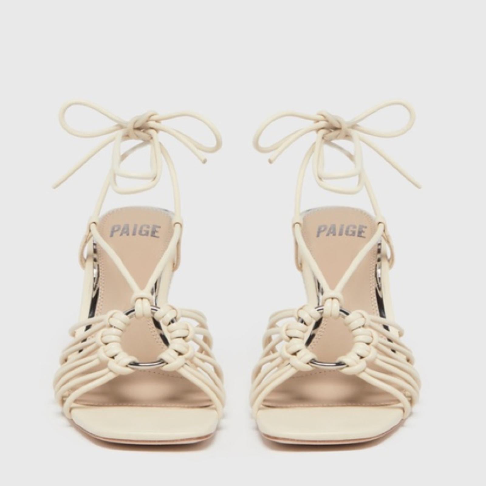 Paige Sierra Wedge Strappy Sandals in Bone, Size 8 NEW w/o Box - Online for $278