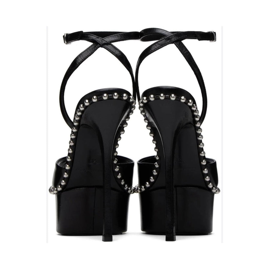 Alexander Wang Nova Ankle Strap 145 Studded Platform High Heel Sandals 35.5 NEW