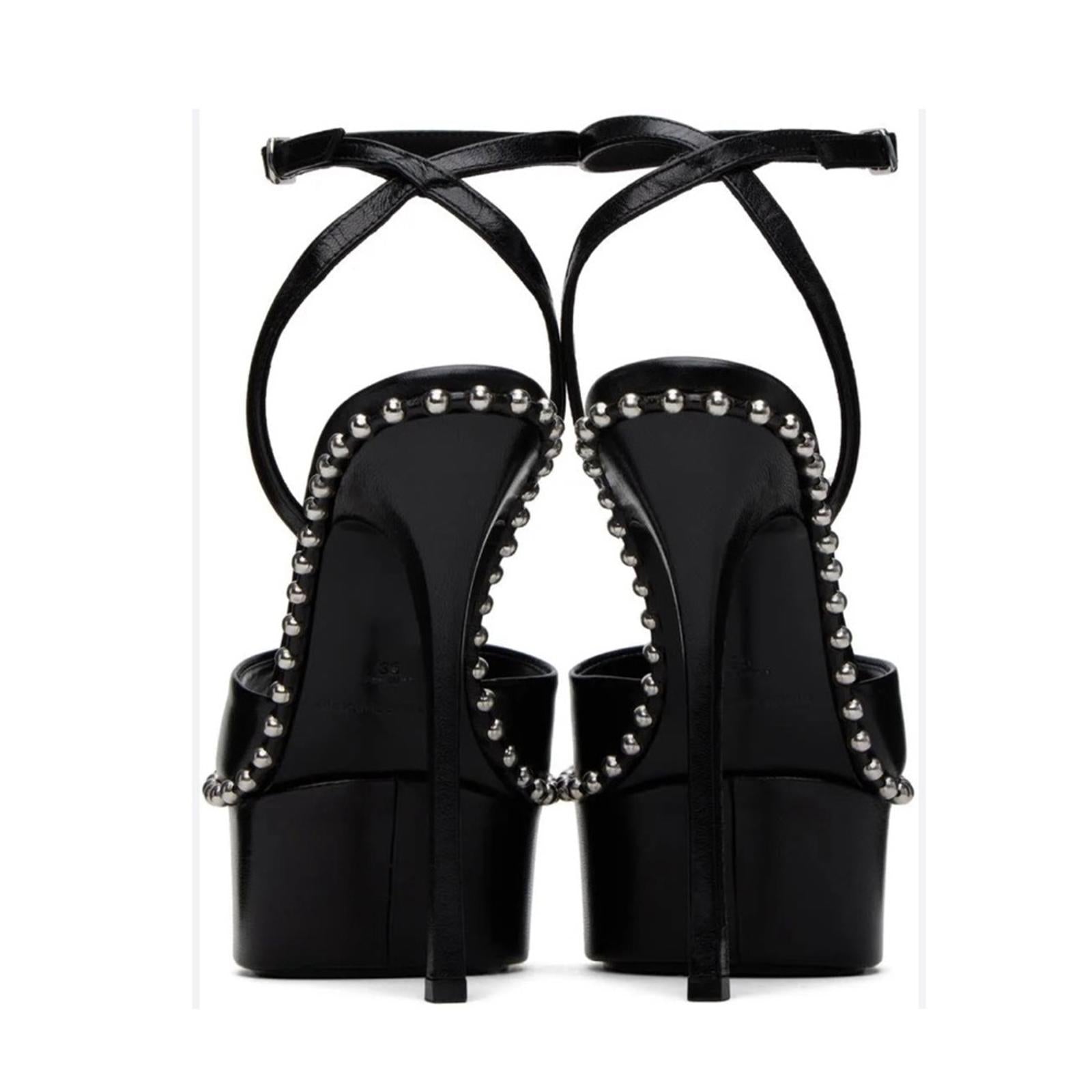 Alexander Wang Nova Ankle Strap 145 Studded Platform High Heel Sandals 35.5 NEW