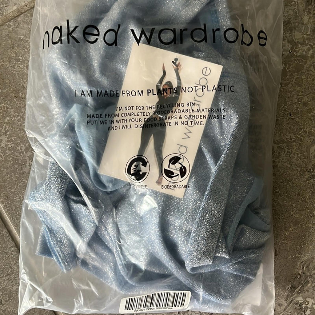 Naked Wardrobe Light Blue Cut-Out Top, NWT, Size S
