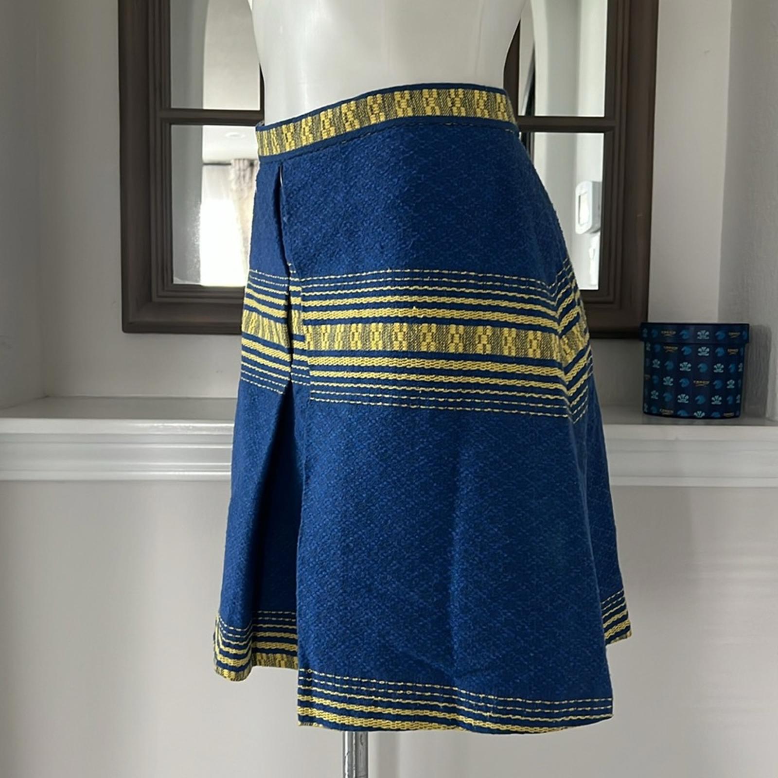 Alice + Olivia Russo Skirt, Blue/ Yellow Size 12 Retail $275