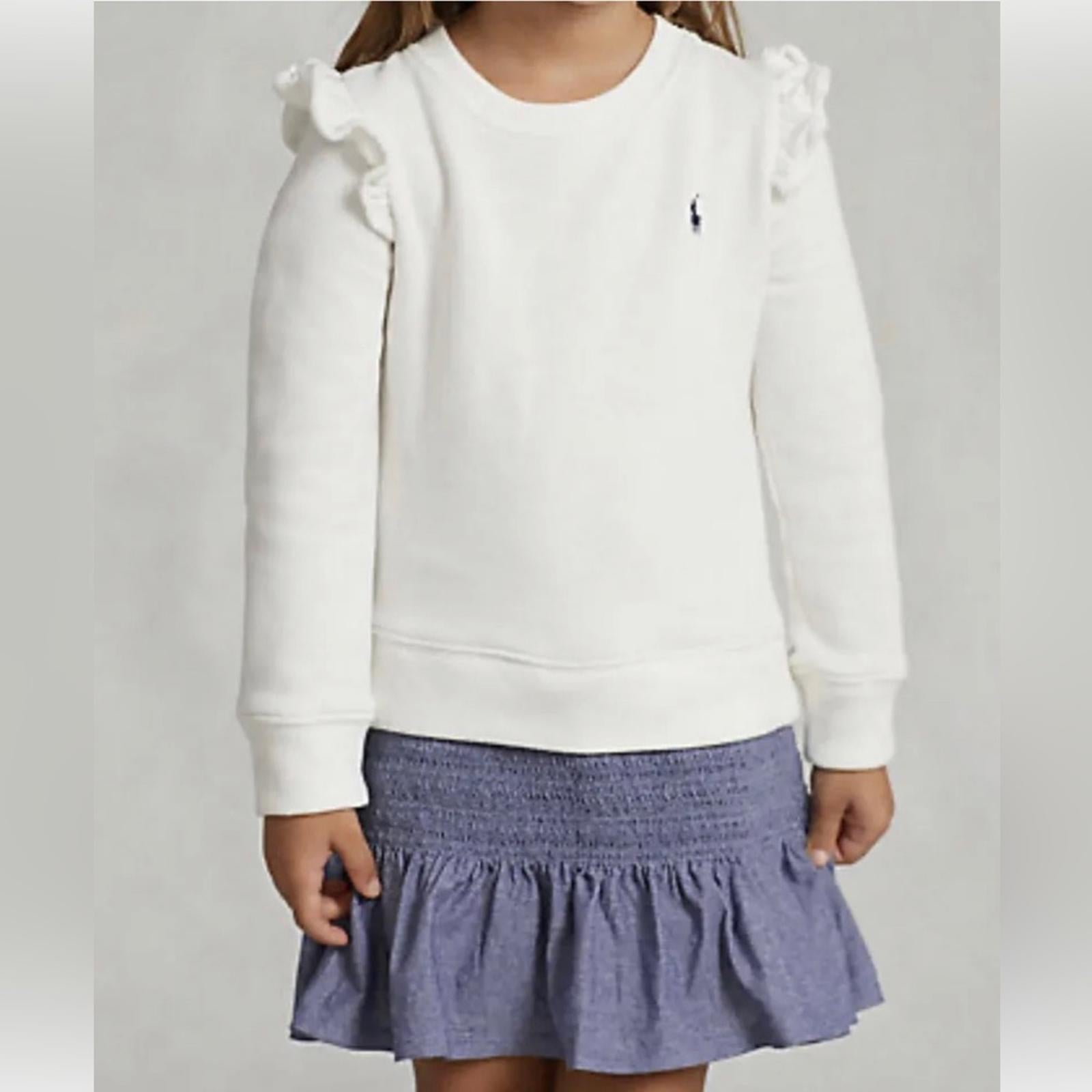 Polo Ralph Lauren Long Sleeve Ruffled Fleece Sweatshirt, Big Girls XL (16) NWT