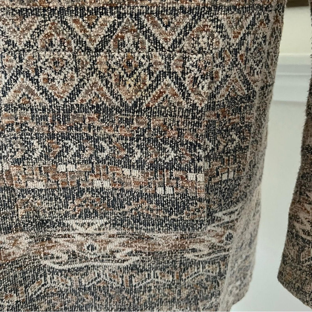 Lucky Brand Aztec Print Tweed Cardigan/Jacket Size L EXCELLENT!