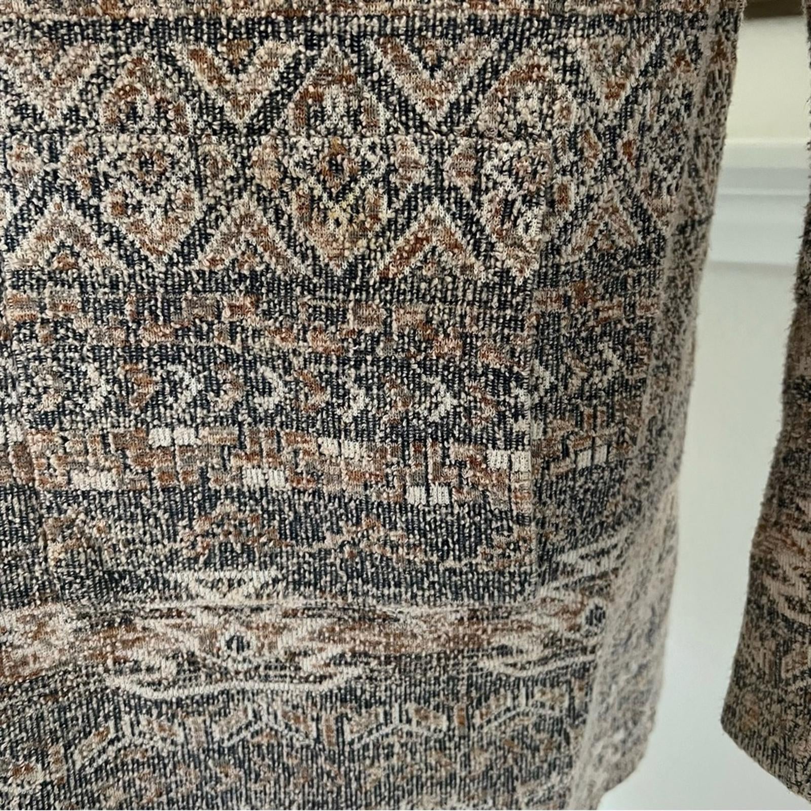Lucky Brand Aztec Print Tweed Cardigan/Jacket Size L EXCELLENT!