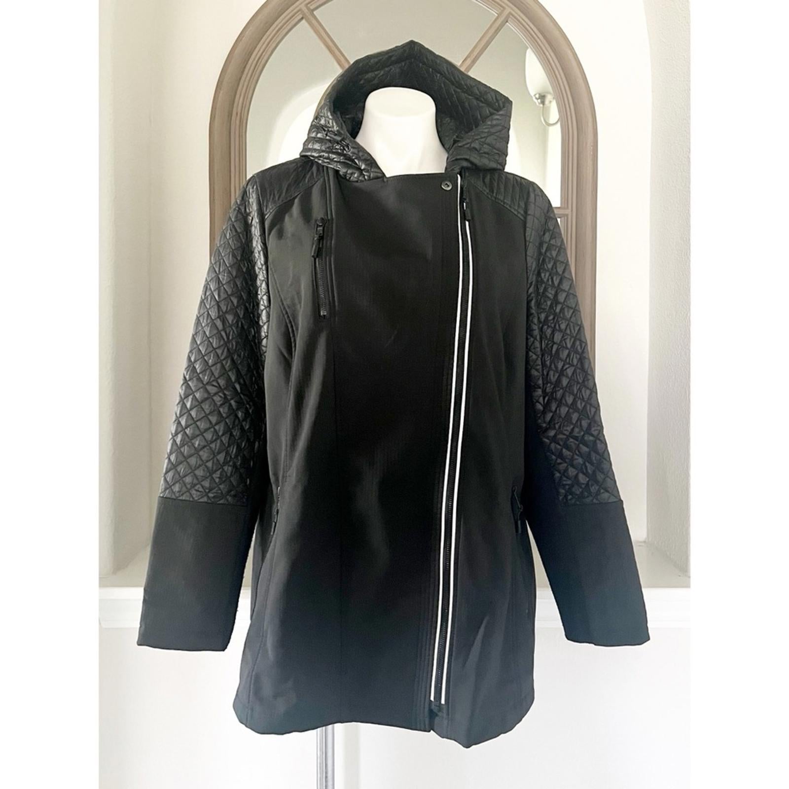 Michael Kors Quilted Reflective Hooded Jacket in Black, Size XL Retail $248