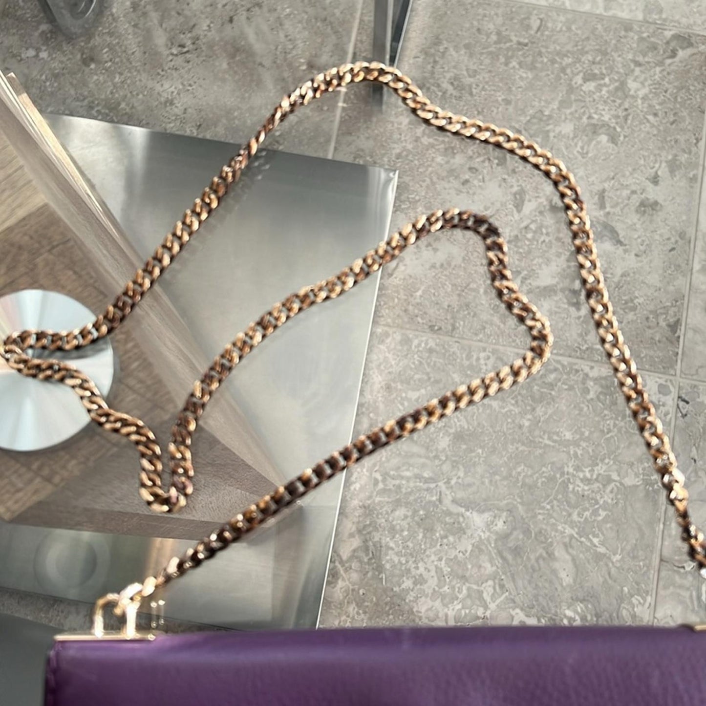 Gucci Flap Shoulder Bag Leather Medium, Purple w/Gold tone w/Dustbag