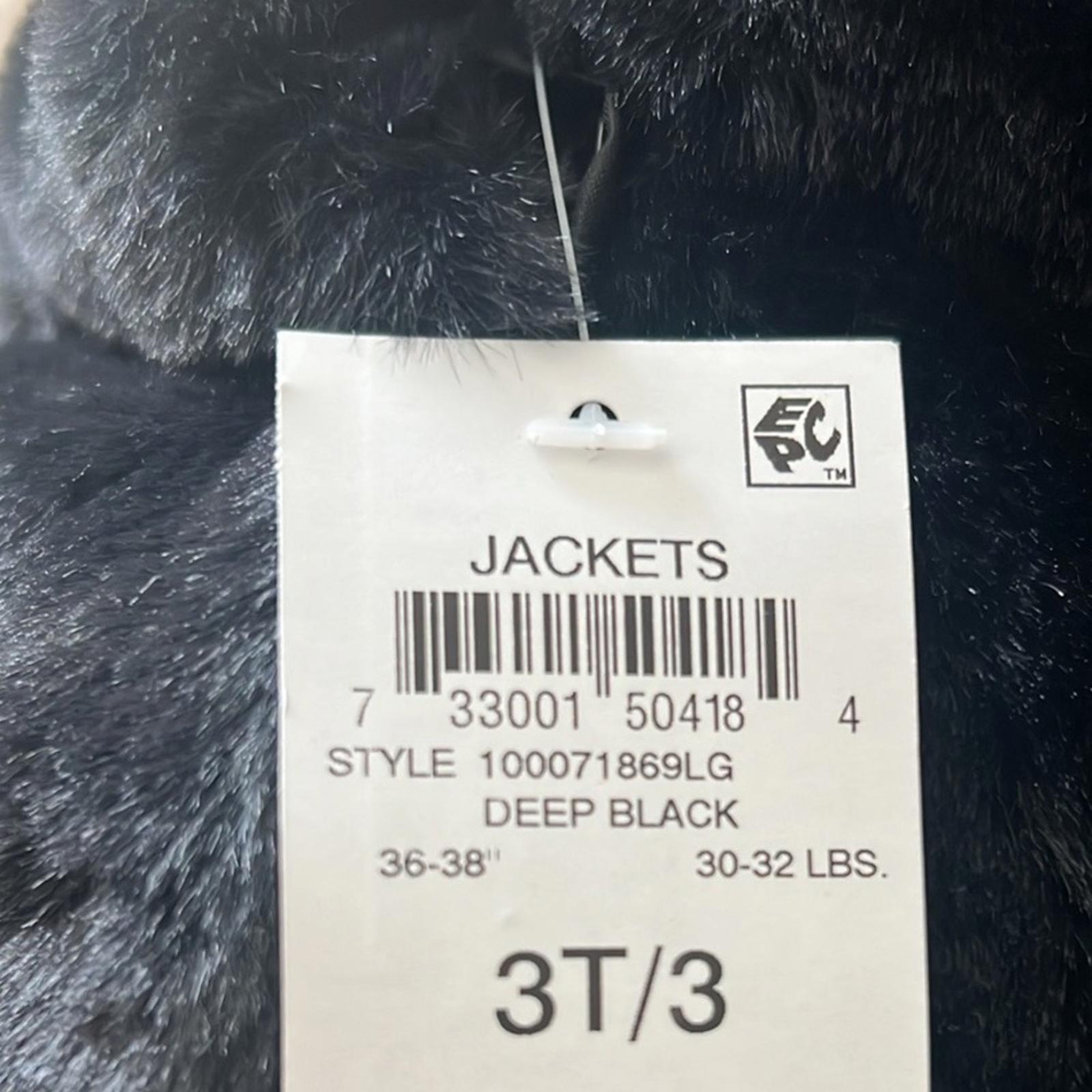 Epic Threads Girl’s Faux Fur Jacket in Deep Black, NWT, Size 3T