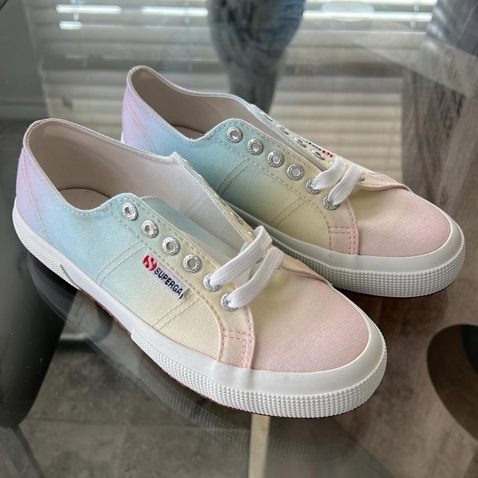 NEW Superga 2750 Gradient Print Pastel Rainbow Sneakers, Size EU 39 New w/o Box