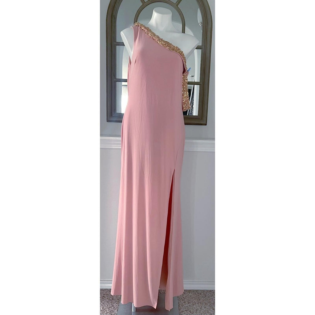 Mac Duggal Beaded Drop Shoulder Jersey Gown, Size 12 New with Tag