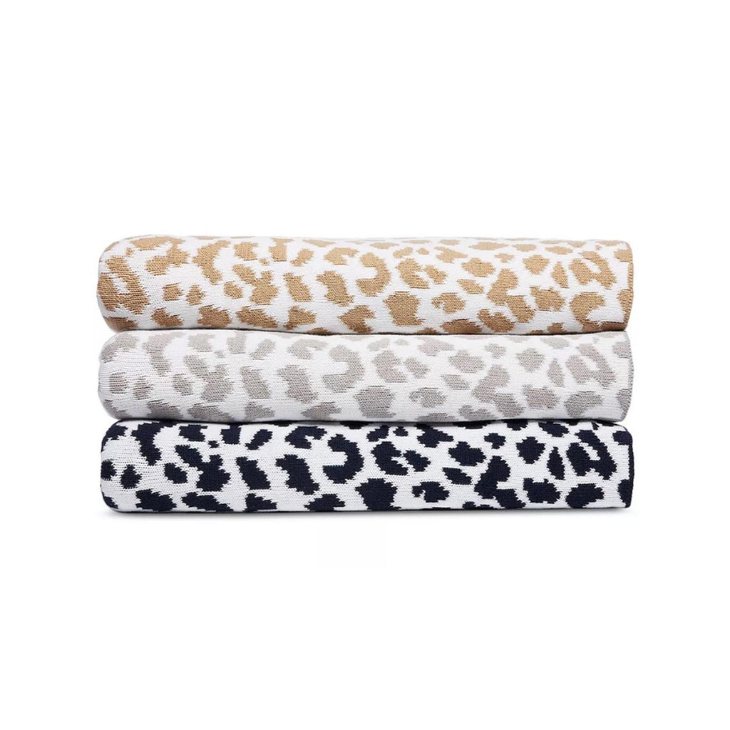Hudson Park Leo Print Knit Throw, Size 50”x70” New w/Tag Retail $140