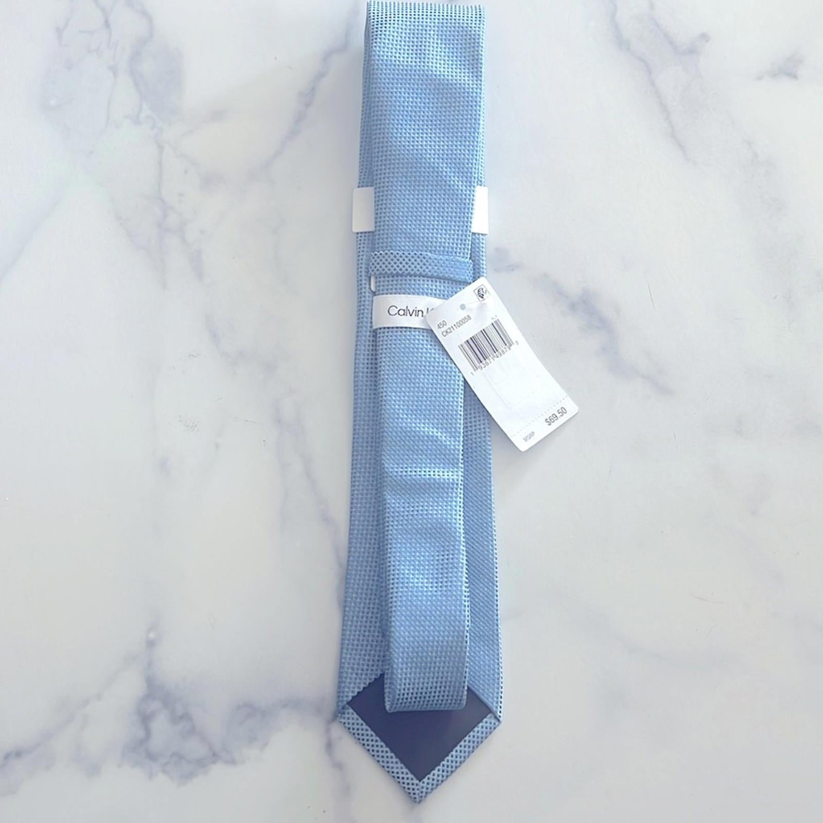Calvin Klein Men’s Micro Grid Tie in Light Blue, New w/Tag $69.50