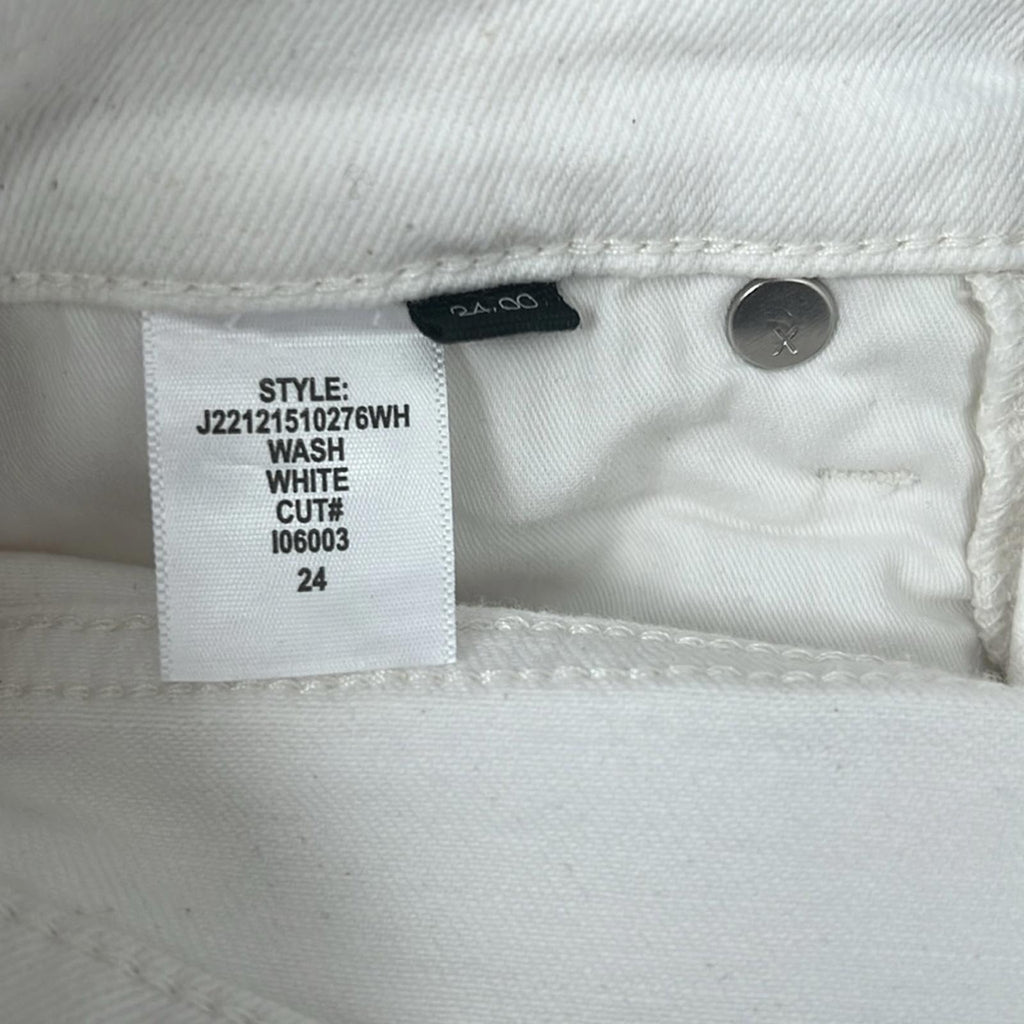 Veronica Beard Jean Carly Raw Hem Kick Flare Jeans White Size 24 New w/Tag $218