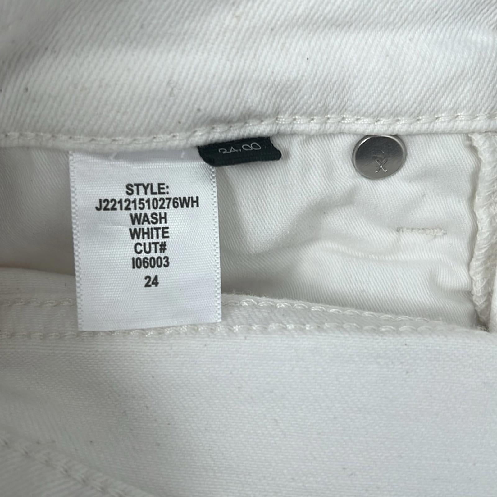 Veronica Beard Jean Carly Raw Hem Kick Flare Jeans White Size 24 New w/Tag $218