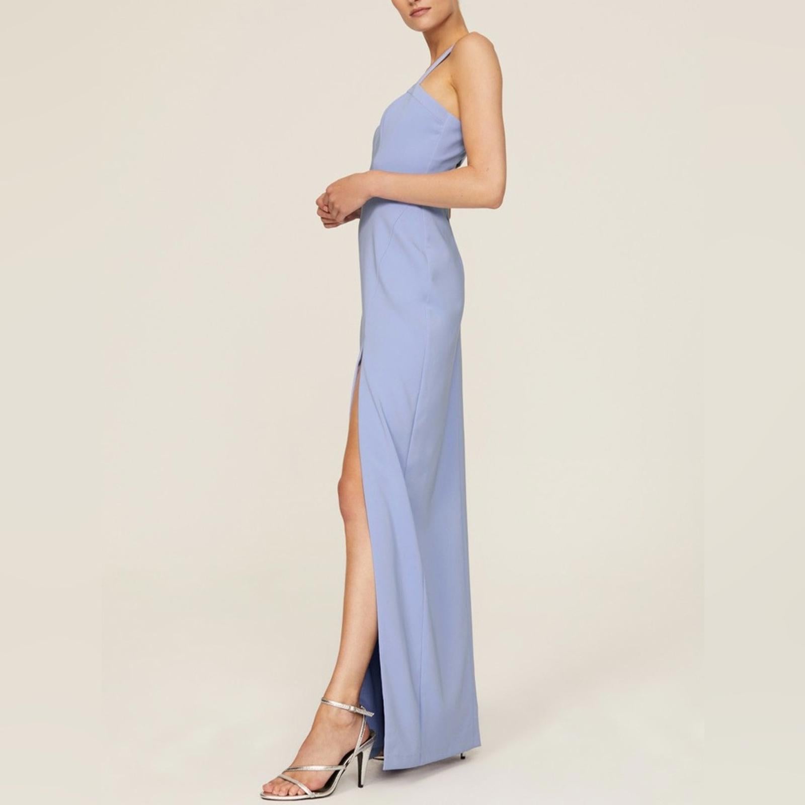 Aidan Mattox Sleeveless Cutout Column Gown in Baby Blue, Size 4 NEW w/Tag $220