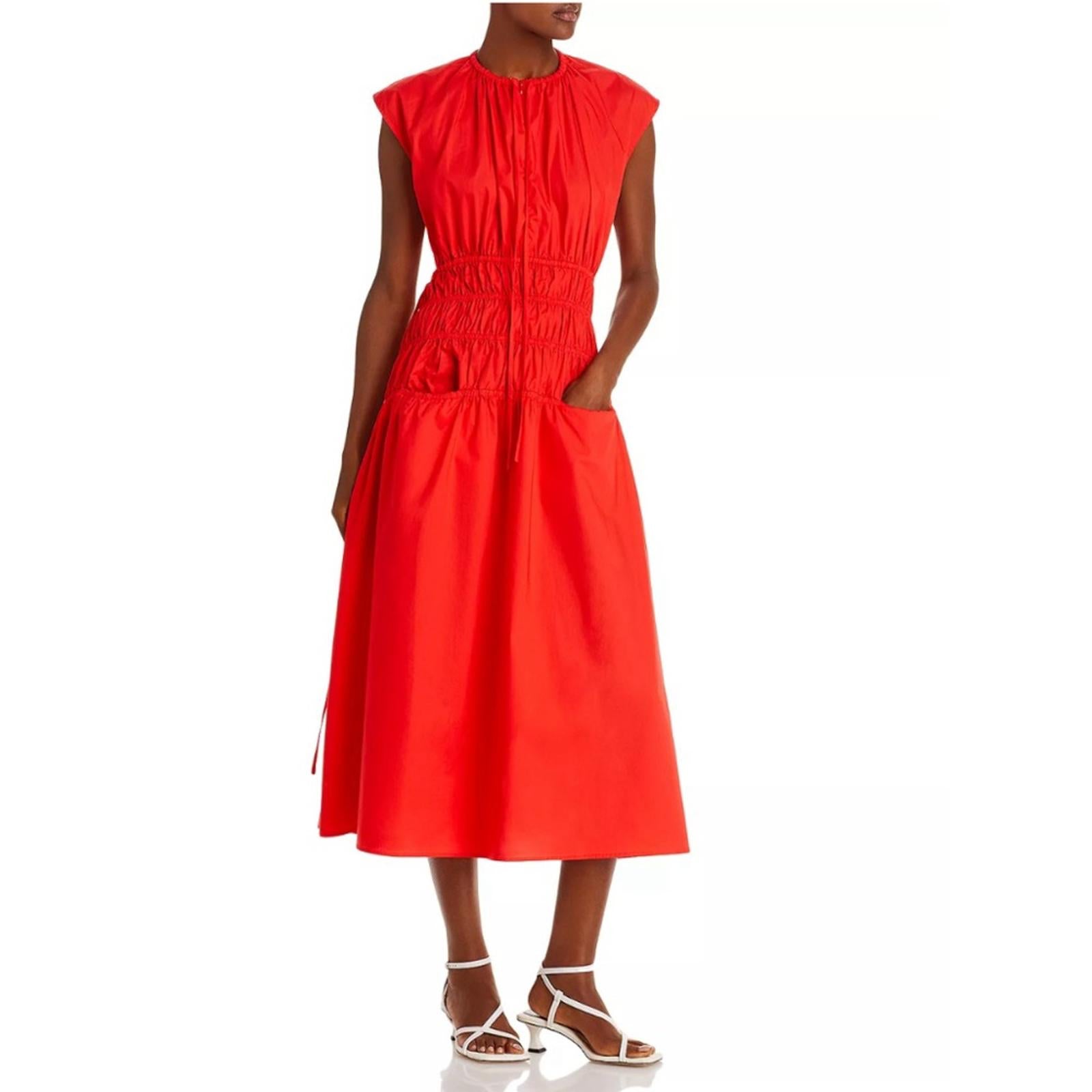 Proenza Schouler White Label Back Cutout Drawstring Midi Dress Size XL New w/Tag