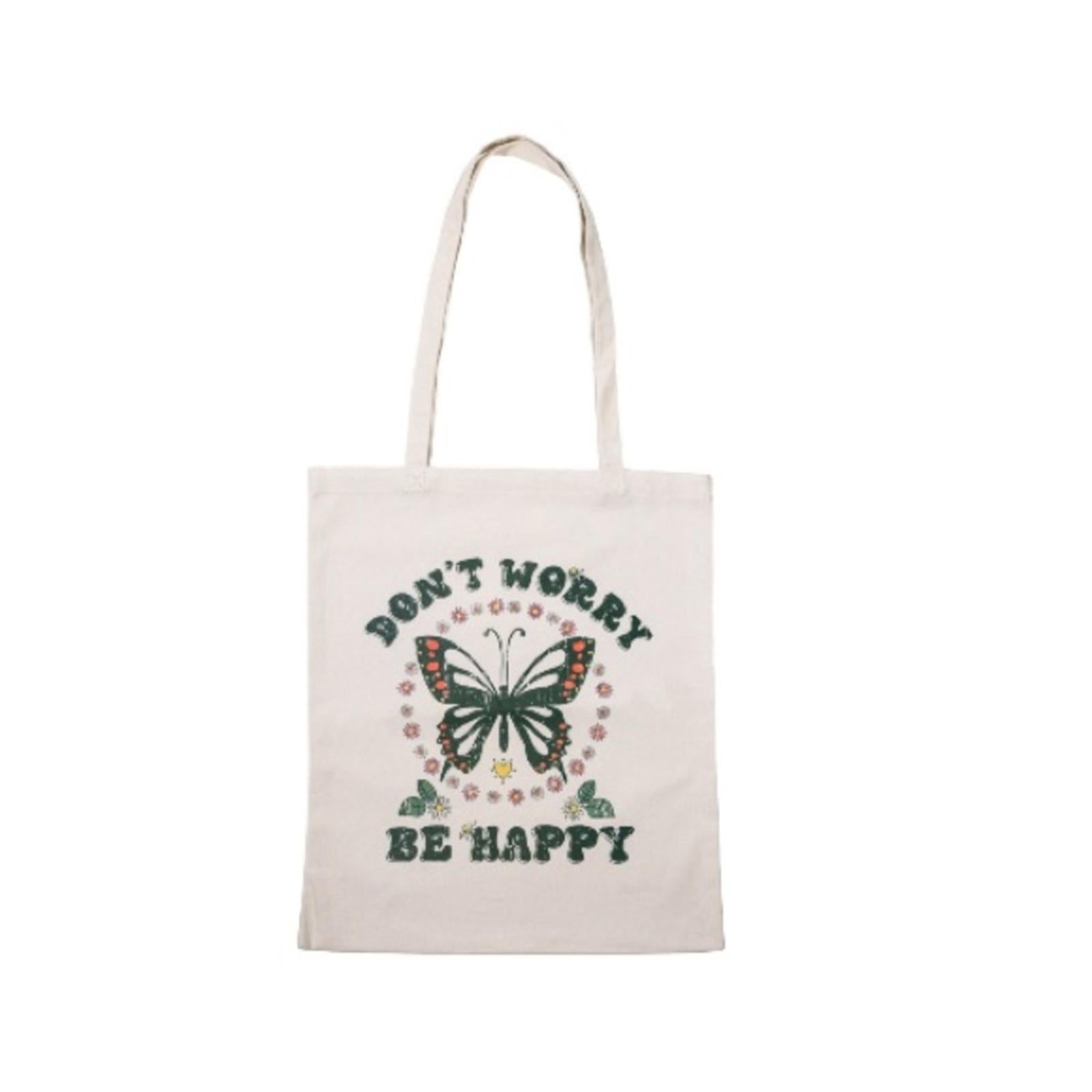 Skinnydip London “DON’T WORRY BE HAPPY” Canvas Medium Tote Bag, New w/Tag