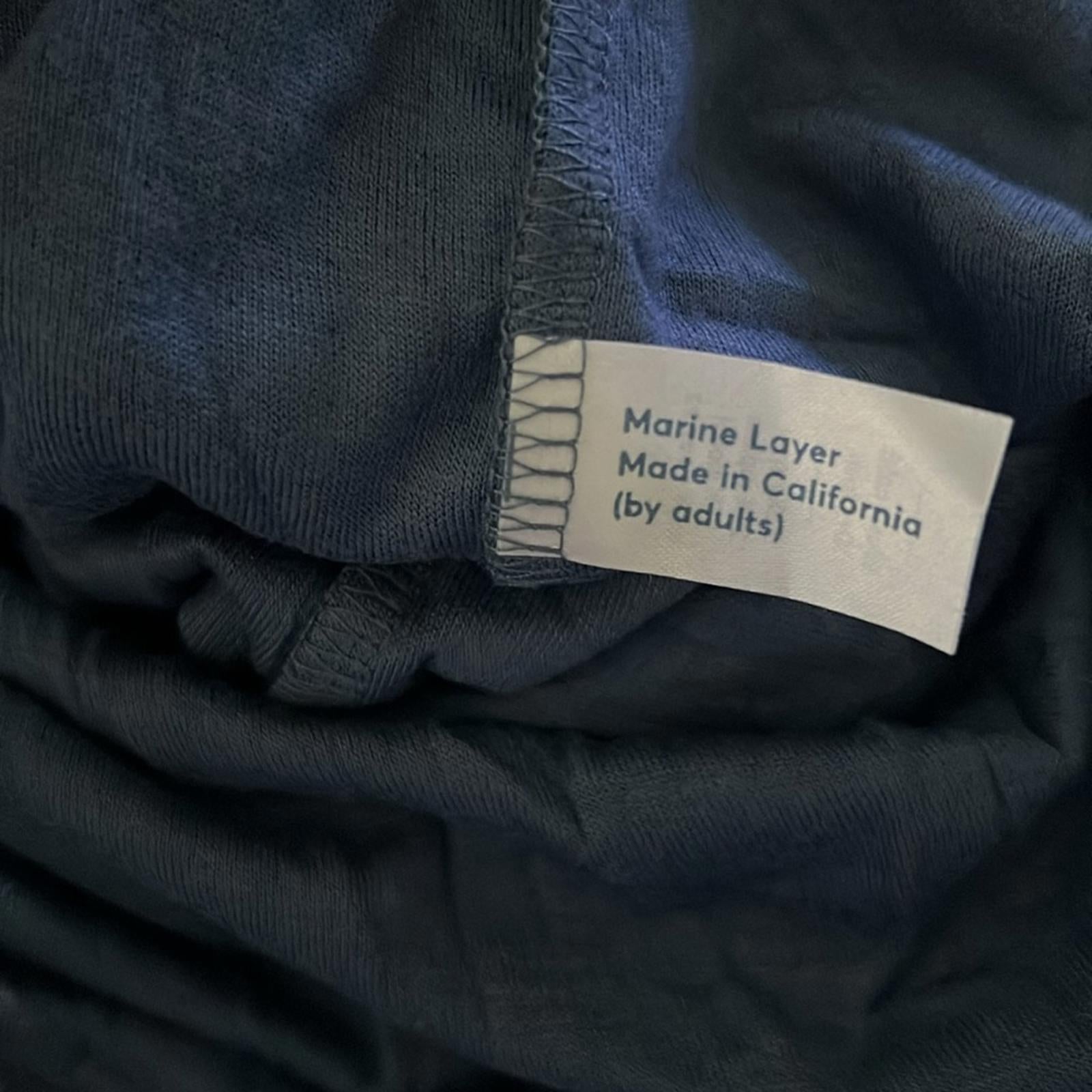 NEW Marine Layer Double Knit Henley, Blue Size Medium New w/o Tag $78 SOLD OUT!