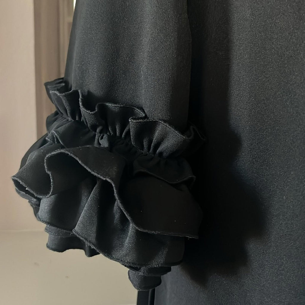 Marée Pour Toi BLACK Ruffle-Cuff Shift Dress, Plus Size 16 New w/Tag