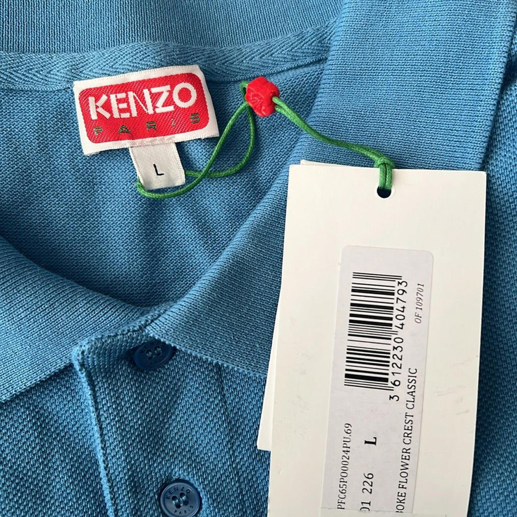 Kenzo Boke Flower Crest Classic Polo Shirt, Size L New w/Tag Retail $195