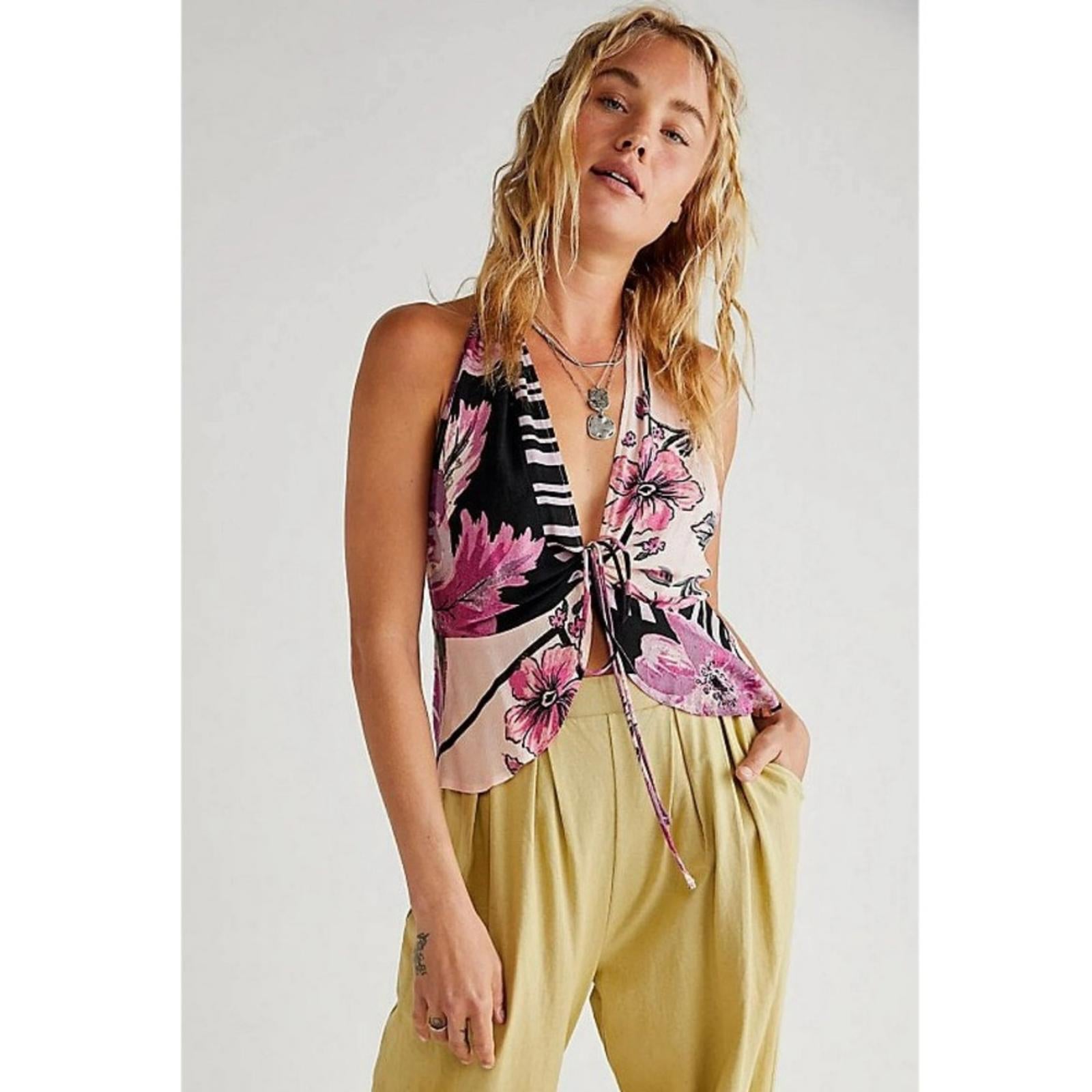 Free People Hot Tropics Tank, Dark Combo Size XS New w/Tag