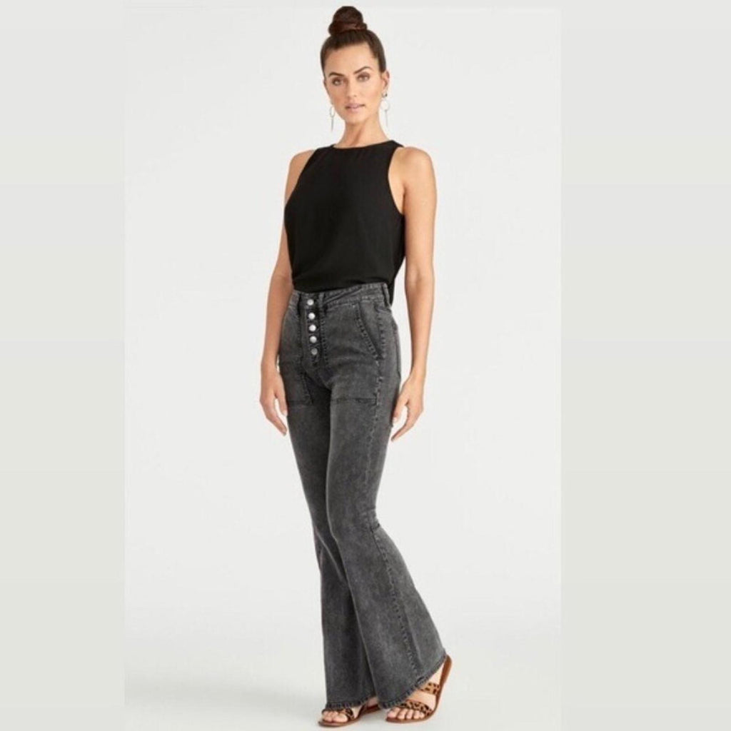 Rachel Roy Harp High-Rise Jeans, Dark Wash Wide Leg Denim Size 29 New w/Tag