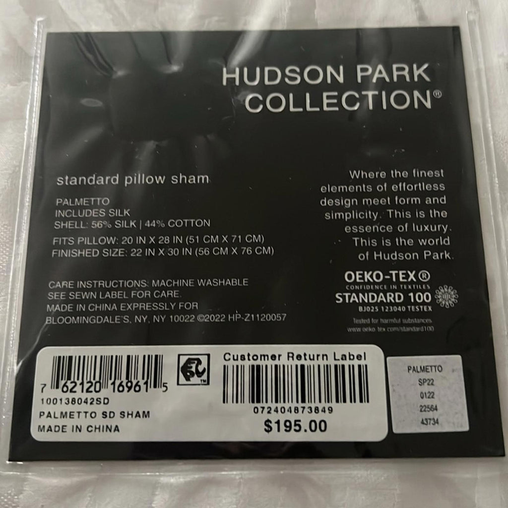 Hudson Park Collection Palmetto Cotton Silk Standard Sham, New in Box $195