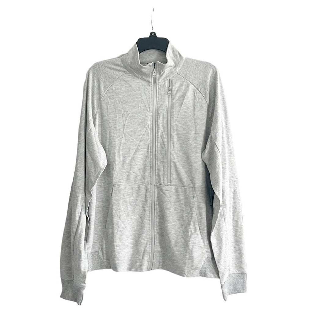 Blue Ice Moisture Wicking Performance Active Track Jacket in Grey, Size L NWT