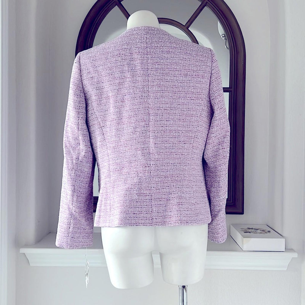KASPER Barbara Jacket, Tweed in Lavender Mist, Size 10, New w/Tag