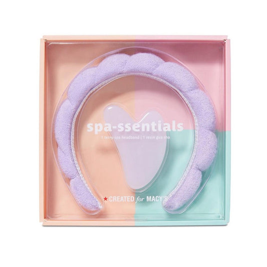 2-Piece Terry Spa Headband & Resin Gua Sha Spa-Essentials Set NEW w/Tag