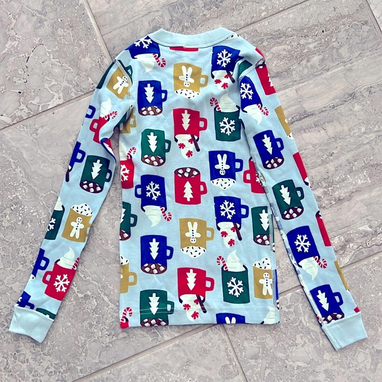 Hanna Anderson Long John Pajama Set, Holiday Cozy Cocoa Cups Size 8 New w/Tag