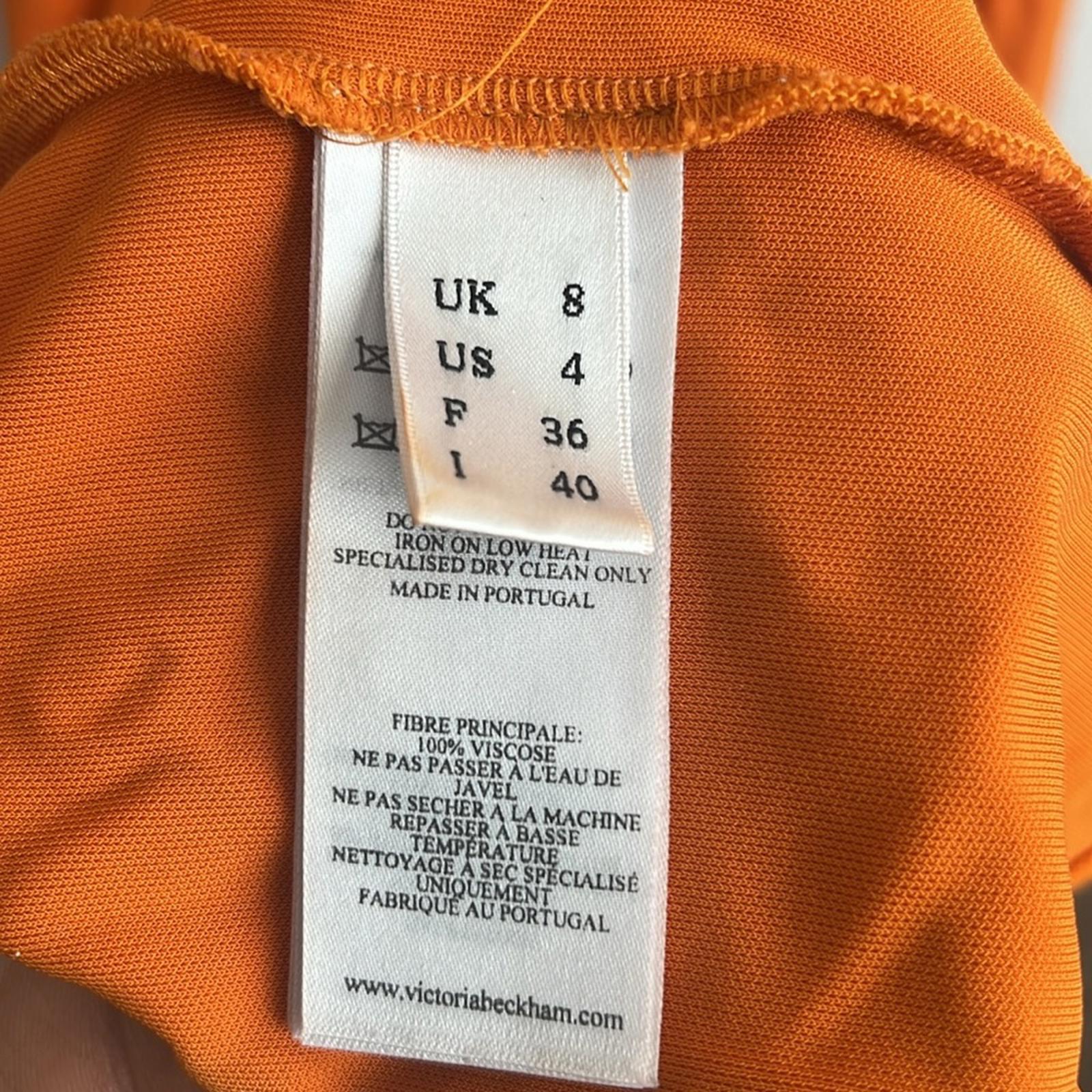 Victoria Beckham Dress in Burnt Orange, Size UK8 US4 Retail $1350